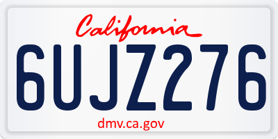 CA license plate 6UJZ276