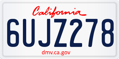 CA license plate 6UJZ278