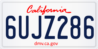 CA license plate 6UJZ286