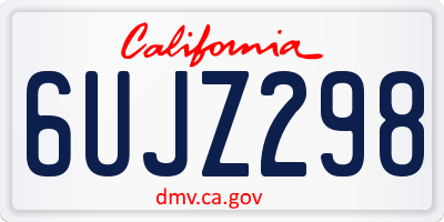 CA license plate 6UJZ298