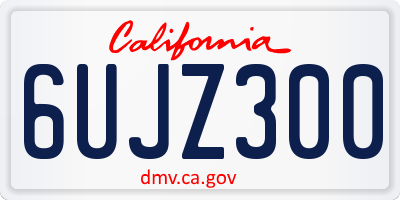 CA license plate 6UJZ300