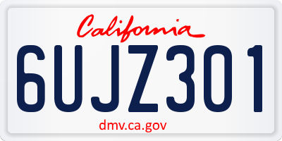 CA license plate 6UJZ301