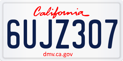 CA license plate 6UJZ307