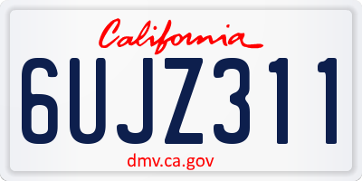 CA license plate 6UJZ311