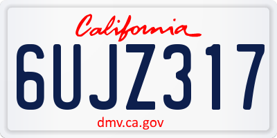 CA license plate 6UJZ317