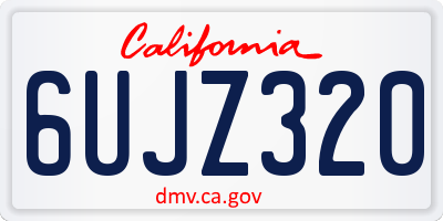 CA license plate 6UJZ320