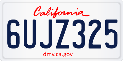 CA license plate 6UJZ325