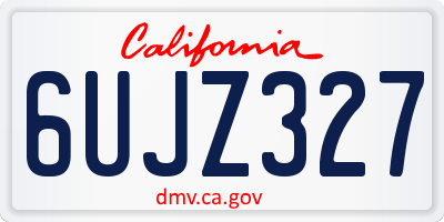 CA license plate 6UJZ327
