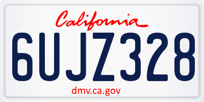 CA license plate 6UJZ328