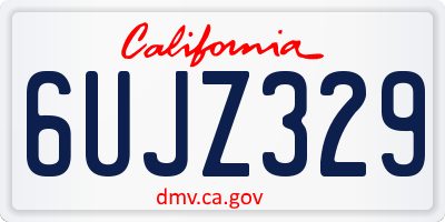 CA license plate 6UJZ329