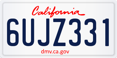 CA license plate 6UJZ331