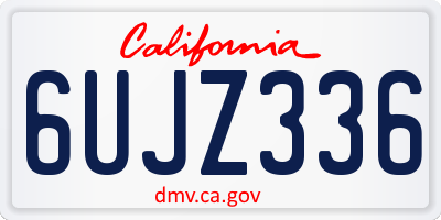 CA license plate 6UJZ336
