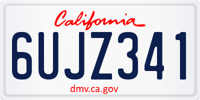 CA license plate 6UJZ341