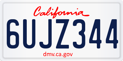 CA license plate 6UJZ344