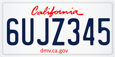 CA license plate 6UJZ345