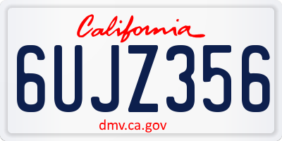 CA license plate 6UJZ356