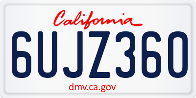 CA license plate 6UJZ360