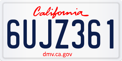 CA license plate 6UJZ361