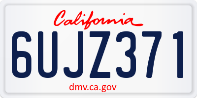 CA license plate 6UJZ371