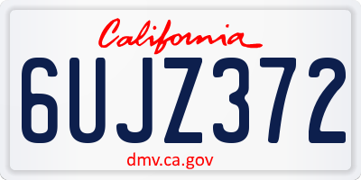 CA license plate 6UJZ372