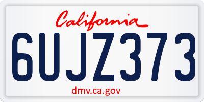 CA license plate 6UJZ373