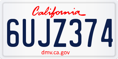 CA license plate 6UJZ374