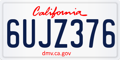 CA license plate 6UJZ376