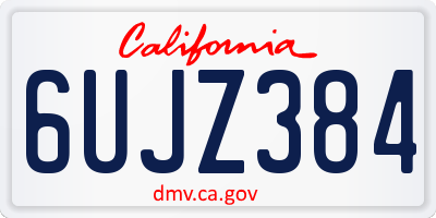 CA license plate 6UJZ384