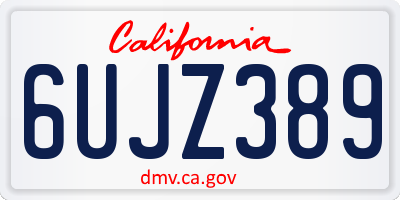 CA license plate 6UJZ389
