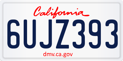 CA license plate 6UJZ393