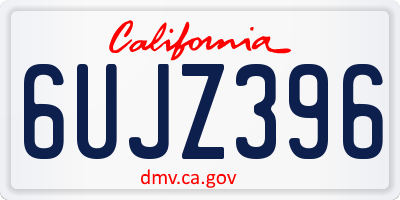 CA license plate 6UJZ396