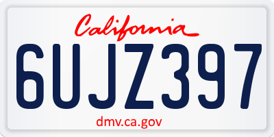 CA license plate 6UJZ397