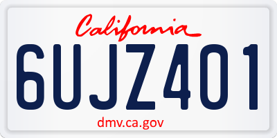 CA license plate 6UJZ401