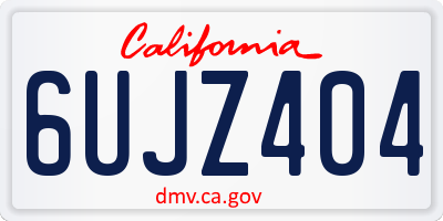 CA license plate 6UJZ404