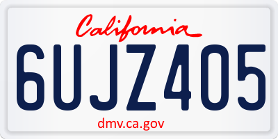 CA license plate 6UJZ405