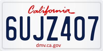 CA license plate 6UJZ407