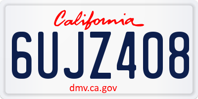 CA license plate 6UJZ408