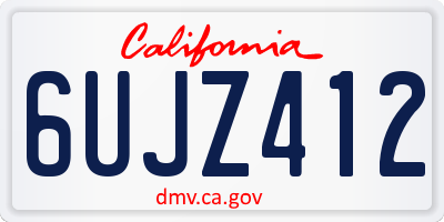 CA license plate 6UJZ412
