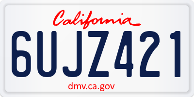 CA license plate 6UJZ421