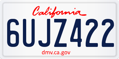 CA license plate 6UJZ422