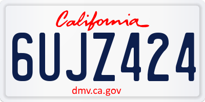 CA license plate 6UJZ424