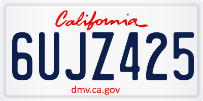 CA license plate 6UJZ425