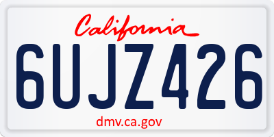 CA license plate 6UJZ426