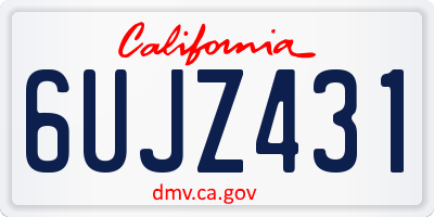 CA license plate 6UJZ431