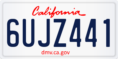 CA license plate 6UJZ441