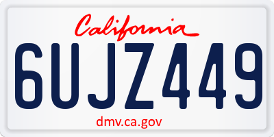 CA license plate 6UJZ449