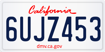CA license plate 6UJZ453