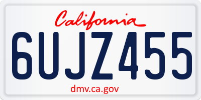 CA license plate 6UJZ455