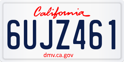 CA license plate 6UJZ461