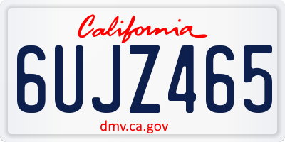 CA license plate 6UJZ465